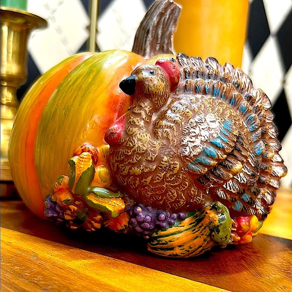 Sculptural Candle Turkey, Harvest & Pumpkin| Rustic & Elaborate Decor - Picture 7 of 16